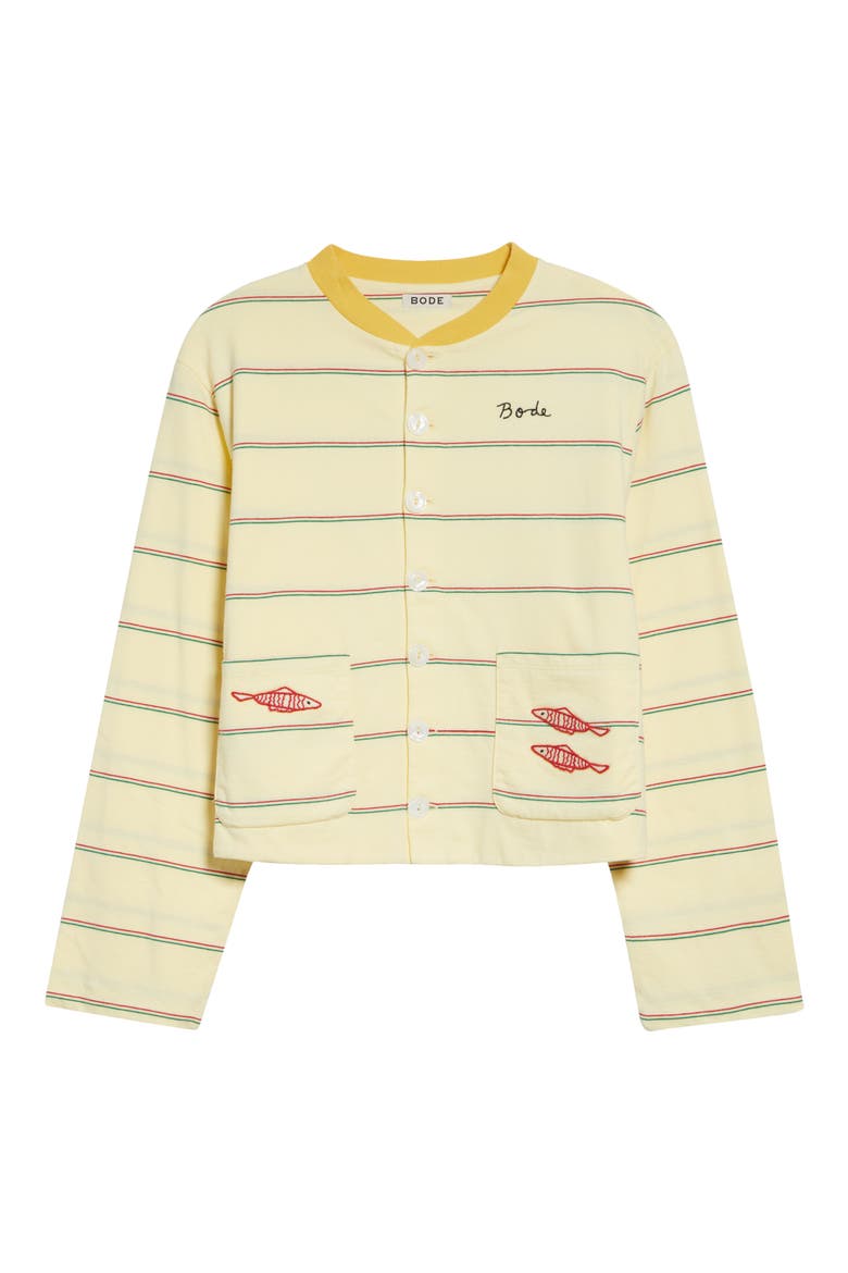 Summertime Stripe Cotton Cardigan, Alternate, color, YELLOW MULTI