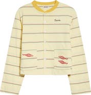 Bode Summertime Stripe Cotton Cardigan