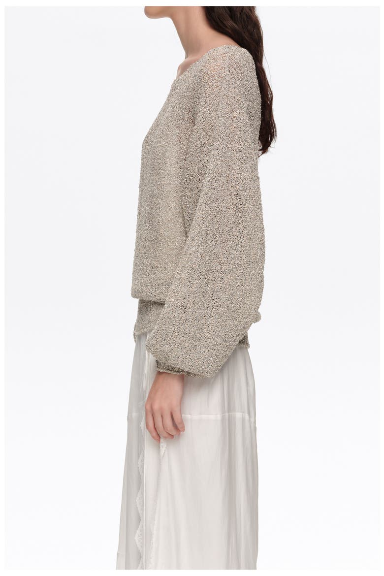 Metallic Batwing Sweater, Alternate, color, SILVER