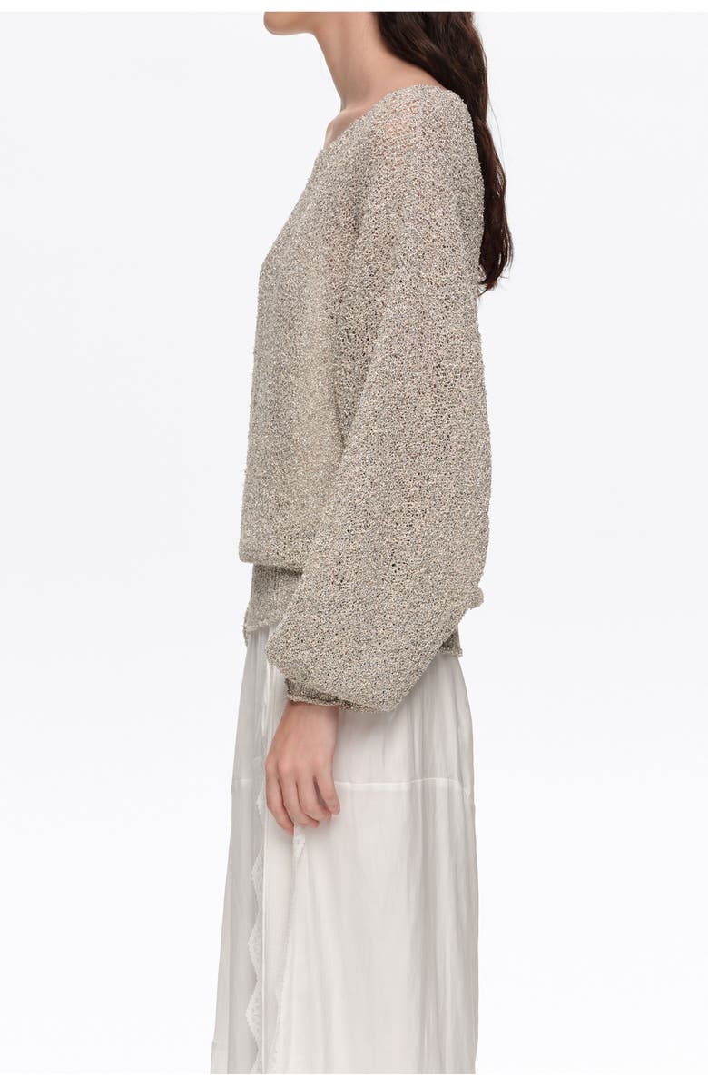 Bimba y Lola Metallic Batwing Sweater, Alternate, color, Silver