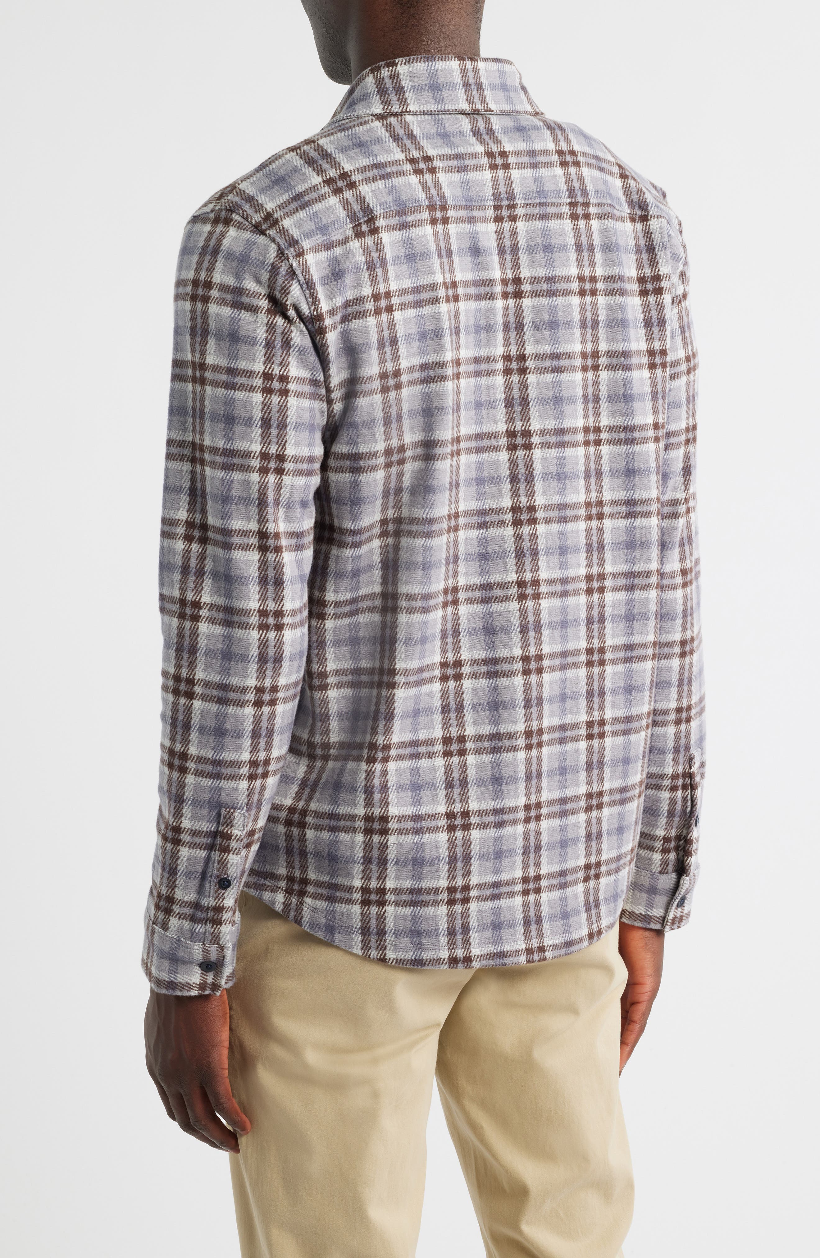 Plaid Knit Shirt Jacket - image 2