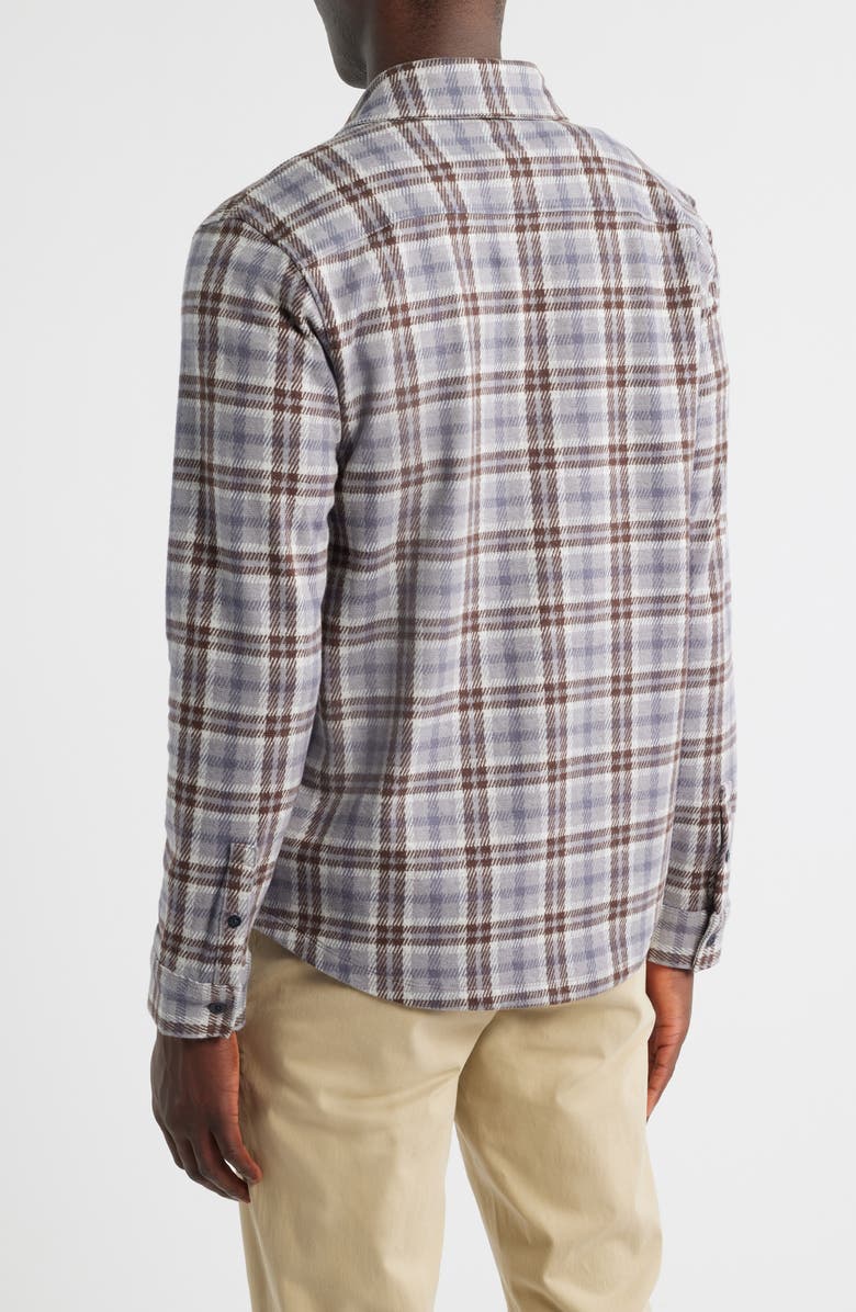 Vince Plaid Knit Shirt Jacket, Alternate, color, Heather Fog Combo