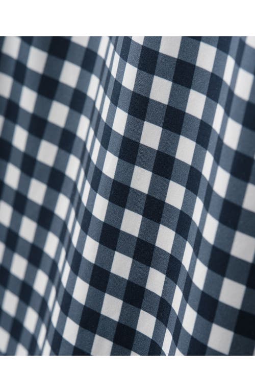 Rhone Court Gingham Sleeveless Polo In Navy Blue