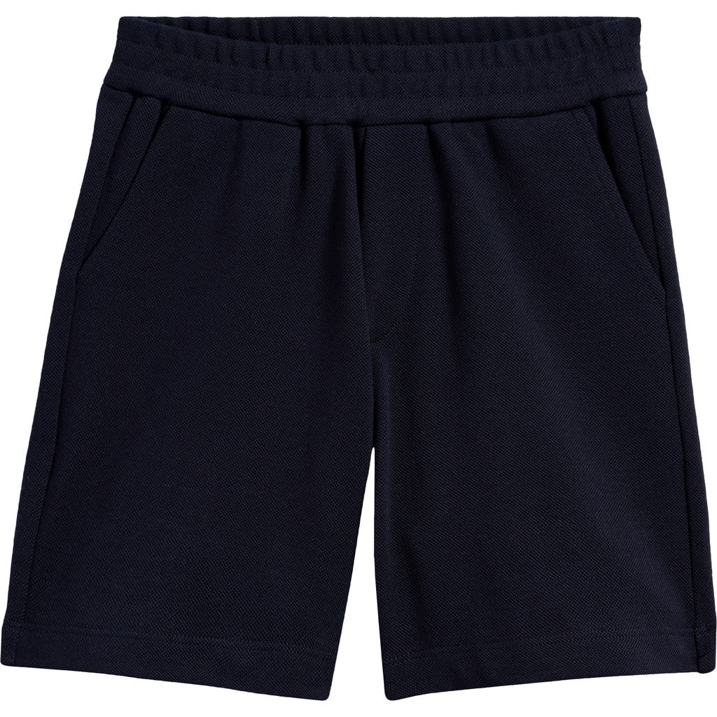 Moncler Kids' Cotton Piqué Shorts In Navy