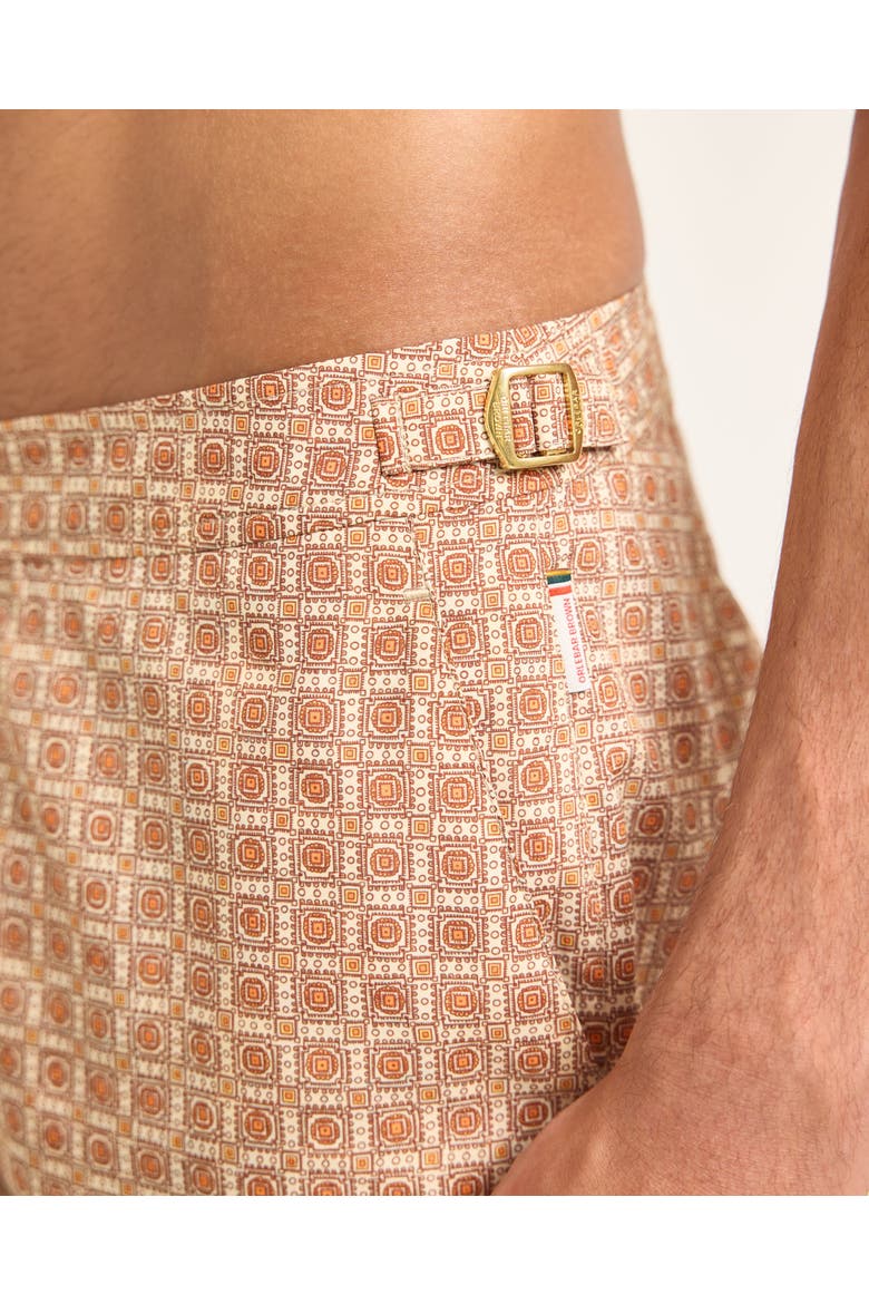 Bulldog Exclusive-Print Mid-Length Swim Shorts, Alternate, color, Bronze