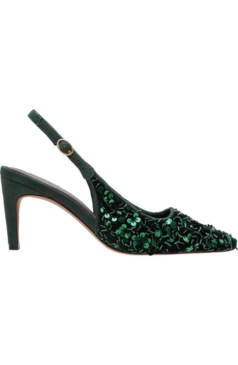Linea Paolo Cosmo Beaded Pointed Toe Slingback Pump, Alternate, color, Green