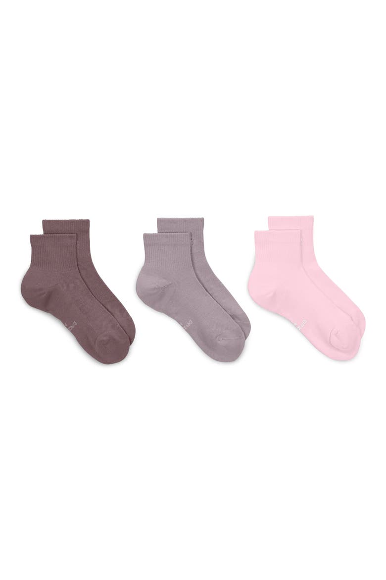 Everyday Elevated Assorted 3-Pack Ankle Socks, Alternate, color, TATTOO/LIGHT VIOLET ORE/PINK