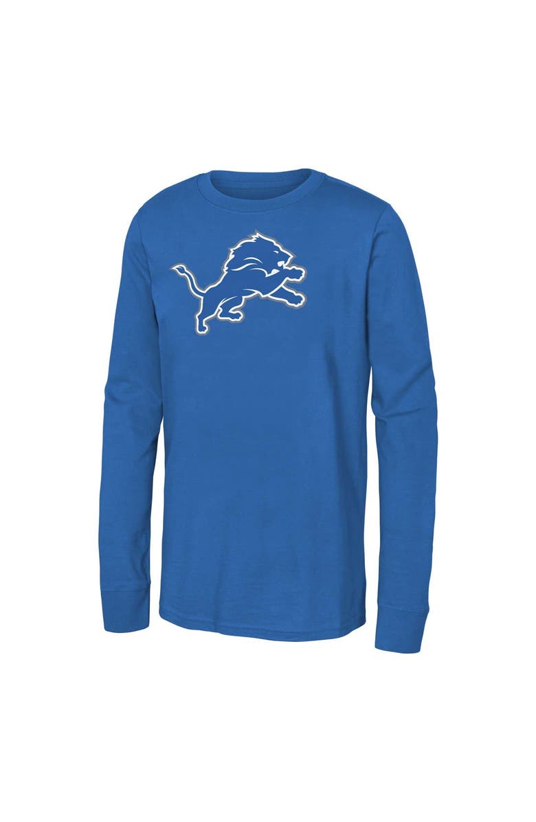Outerstuff Youth Blue Detroit Lions Primary Logo Long Sleeve T-Shirt, Alternate, color, Blue