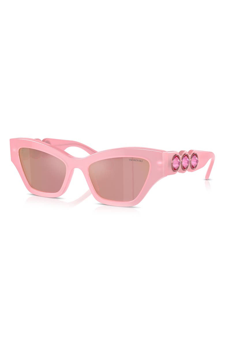 Swarovski Imber 53mm Irregular Sunglasses, Alternate, color, Milky Pink