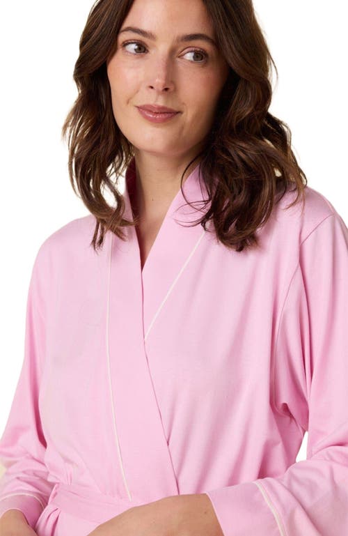 The Cat's Pajamas Pima Knit Kimono Robe In Pink