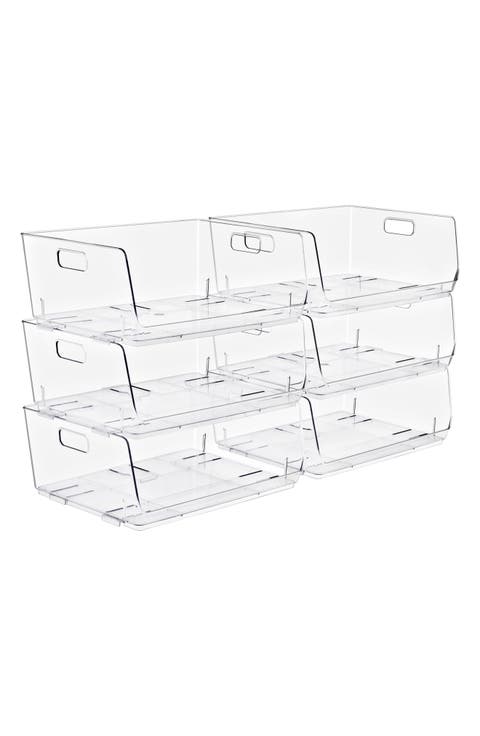 Set of 6 Large Stackable Baskets