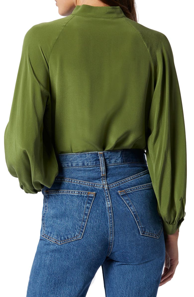 Joie Perci Split Neck Silk Blouse, Alternate, color,