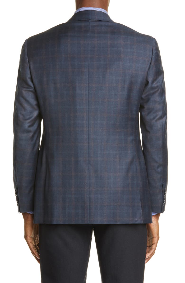 Canali Sienna Soft Classic Fit Plaid Wool Sport Coat, Alternate, color,