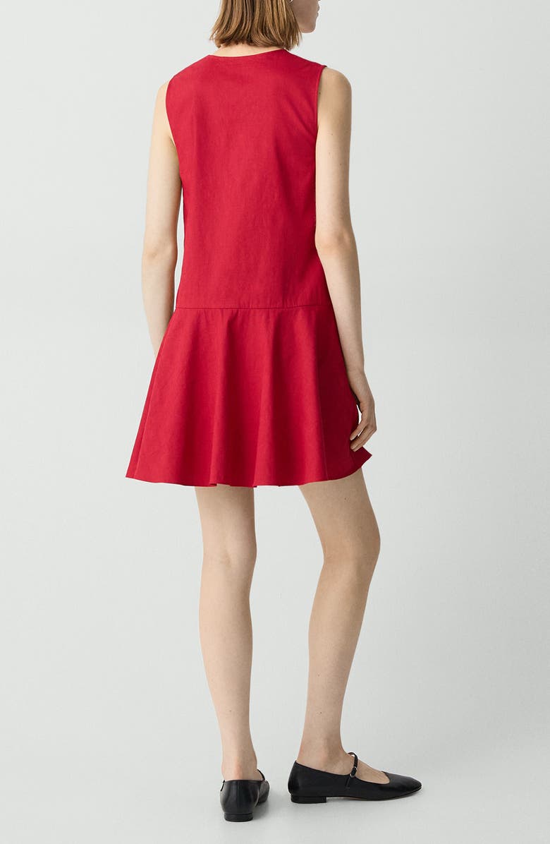 Theory Sleeveless Linen Blend Minidress, Alternate, color, Cherry
