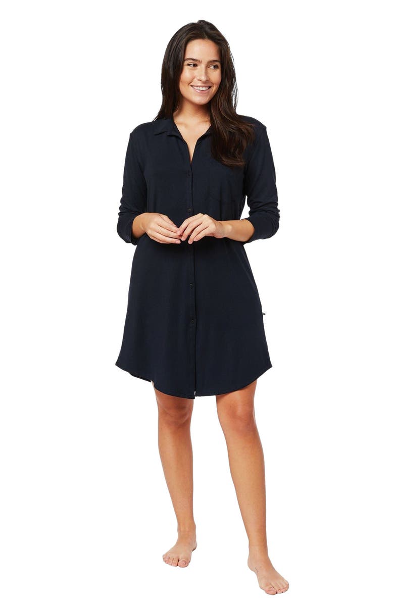 The Cat's Pajamas Pima Knit Night Shirt, Main, color, Classic Midnight
