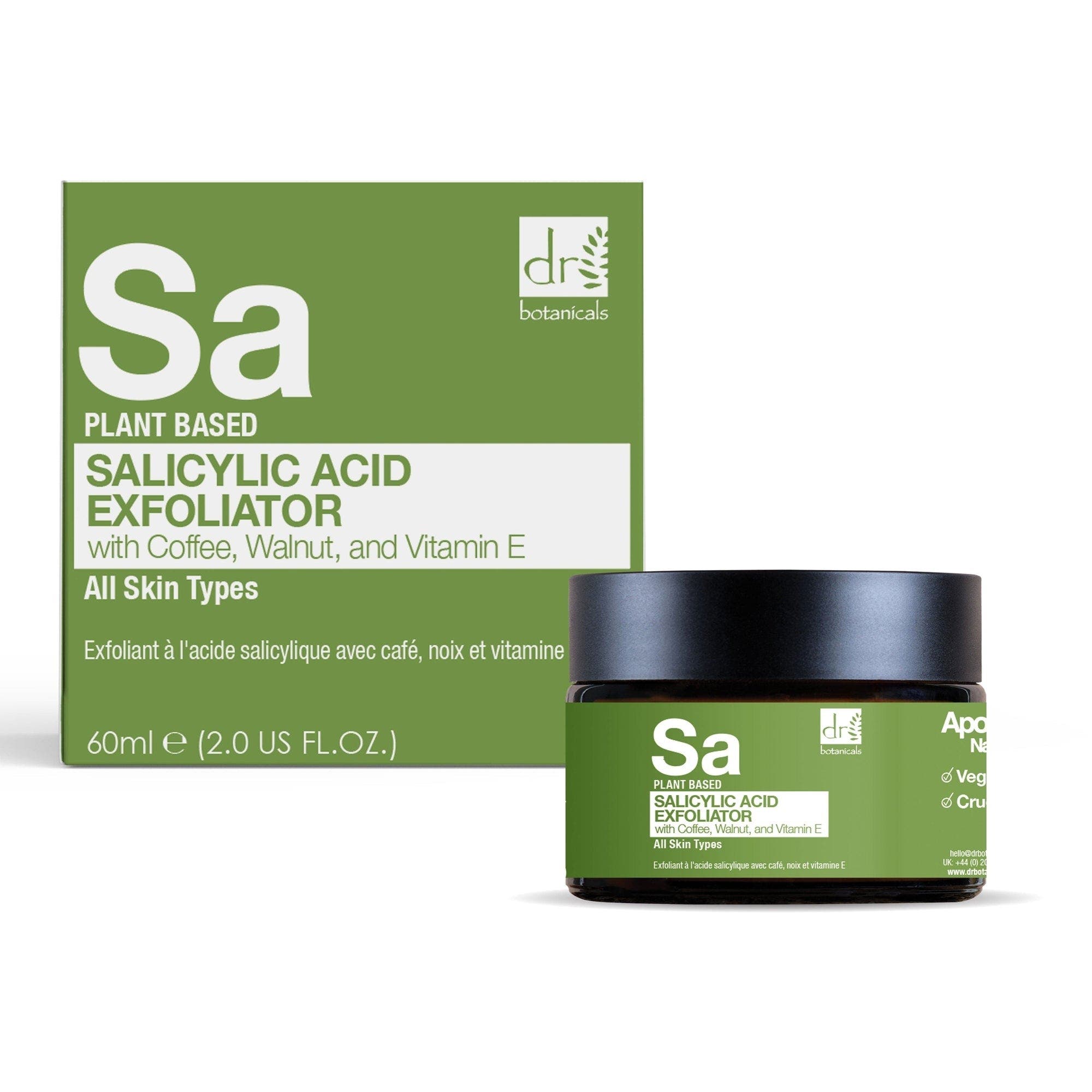 Dr. Botanicals Dr Botanicals Salicylic Acid Exfoliator With Coffee, Walnut & Vitamin E 60ml X 3 Trio Set In Green