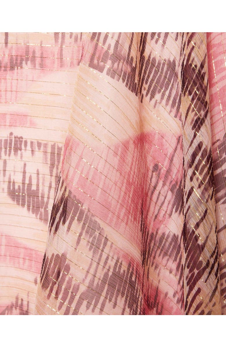 Santorelli ALEXANDRA  Midi Dress in Printed Silk Chiffon, Alternate, color, Sweet Pea Multi