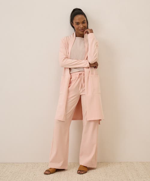 Shop Pact Organic Cotton Cool Stretch Lounge Duster In Peach