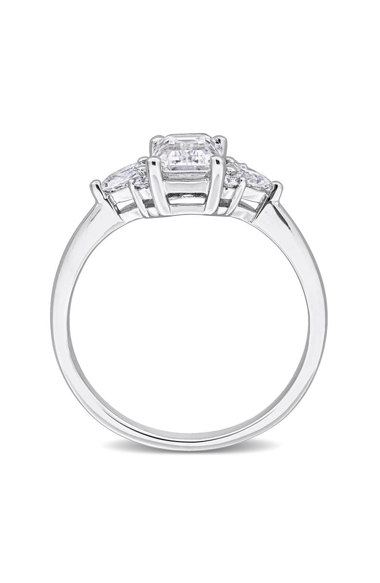 DELMAR Emerald Cut Lab-Created Moissanite Ring, Alternate, color, White