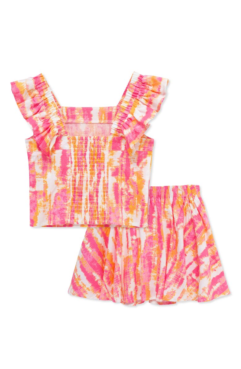 Habitual Kids Kids' Abstract Print Linen Blend Tank & Skirt Set, Alternate, color, Print