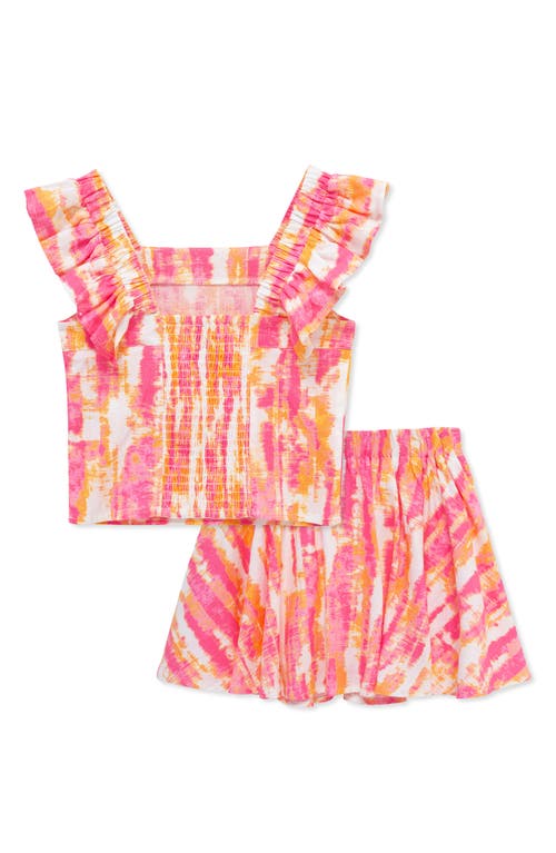 Habitual Kids Kids' Abstract Print Linen Blend Tank & Skirt Set In Print