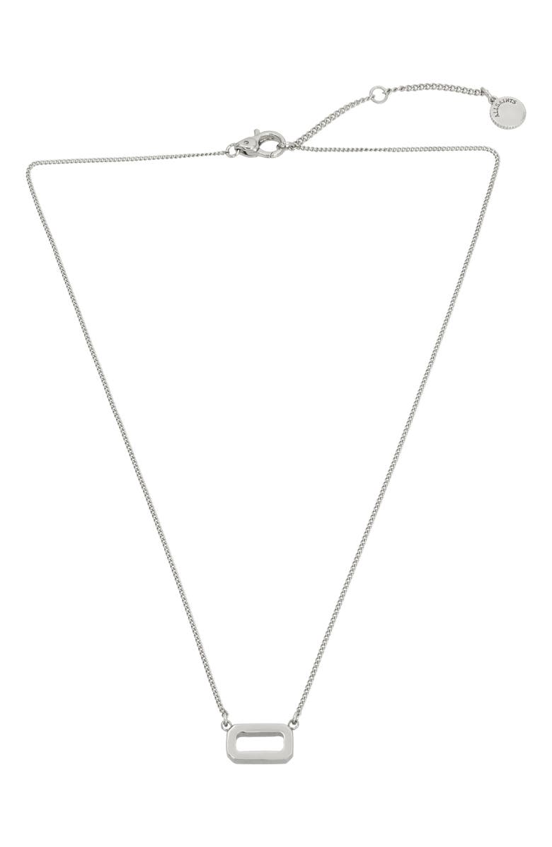 AllSaints Hexagon Pendant Necklace, Alternate, color, Rhodium