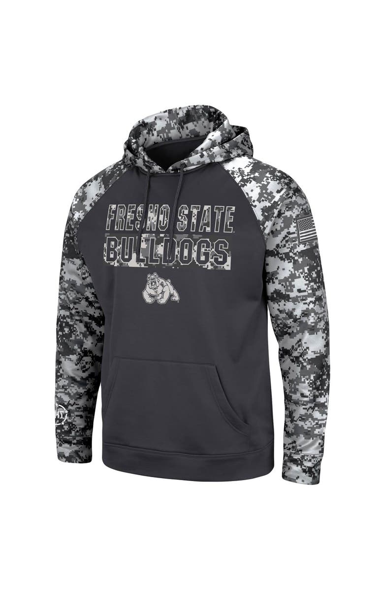 COLOSSEUM Men's Colosseum Charcoal Fresno State Bulldogs OHT Military Appreciation Digital Camo Pullover Hoodie, Alternate, color, 