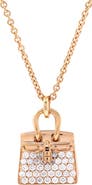 Pre-Owned Hermes Birkin Amulette NM Pendant Necklace 18K Rose Gold and Diamonds
