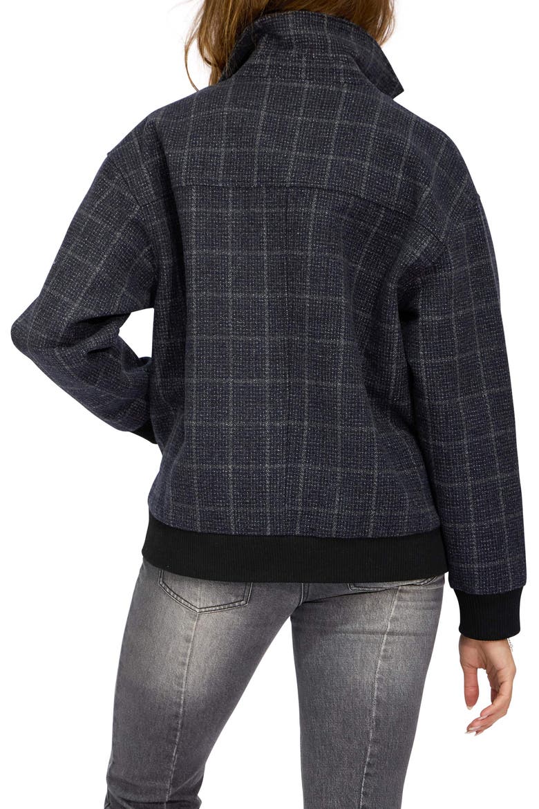 Love Cruise Checked Wool Blend Bomber Jacket, Alternate, color, BLACK CHECK