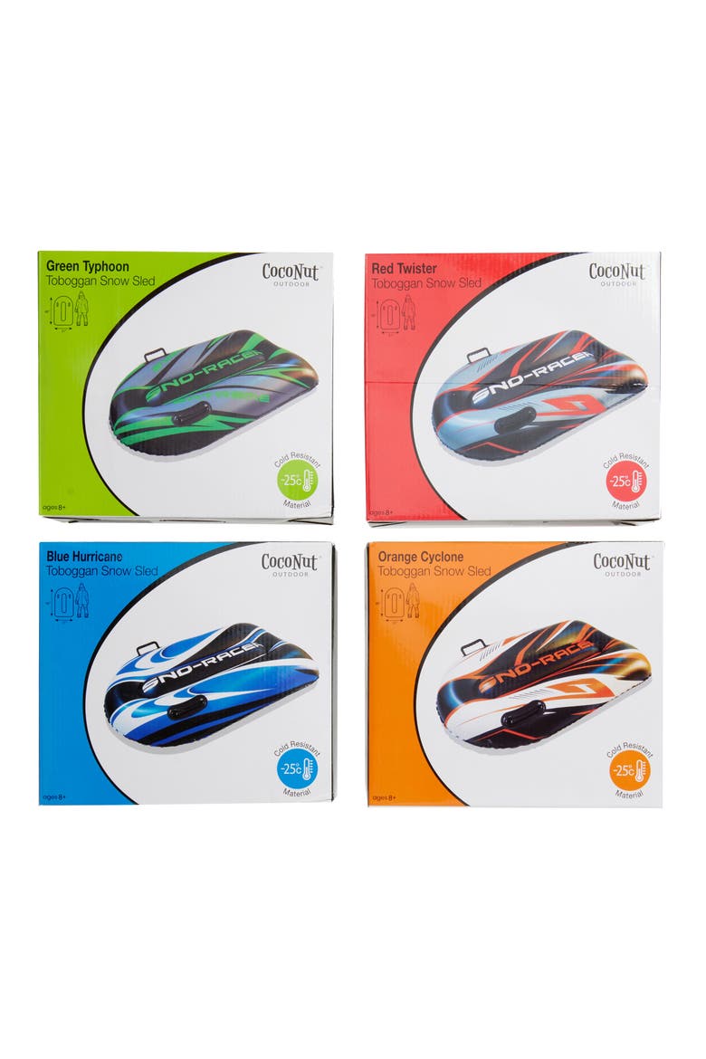 4-Pack Sno-Racer Toboggan Sled Kit, Main, color, MULTI WHITE