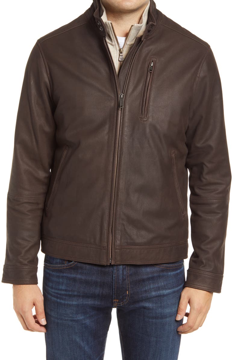 Rodd & Gunn Westhaven Distressed Leather Bomber Jacket, Alternate, color, 