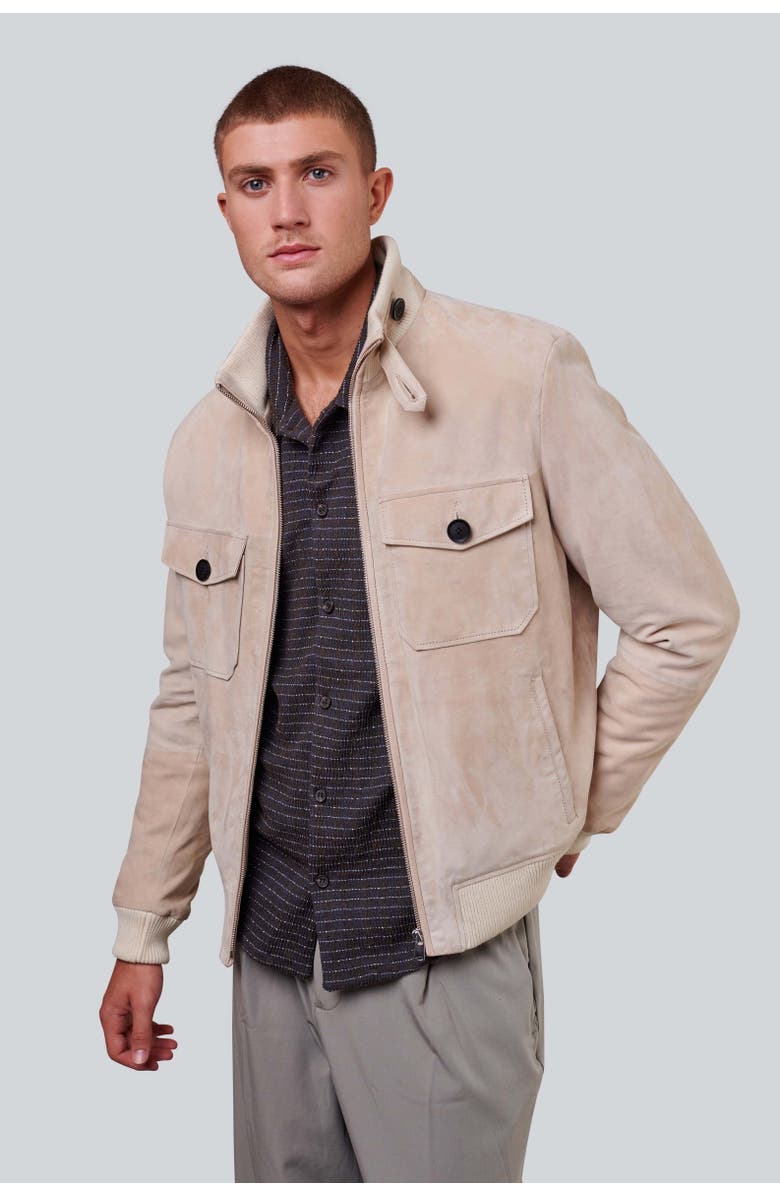 FURNIQ UK Spencer Suede Jacket, Main, color, Beige