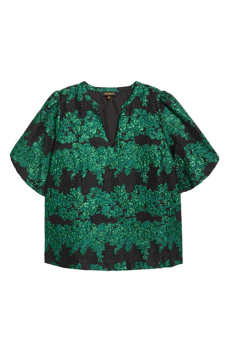 SUGARLIPS Elyna Jacquard Tavia Split Neck Top, Alternate, color,