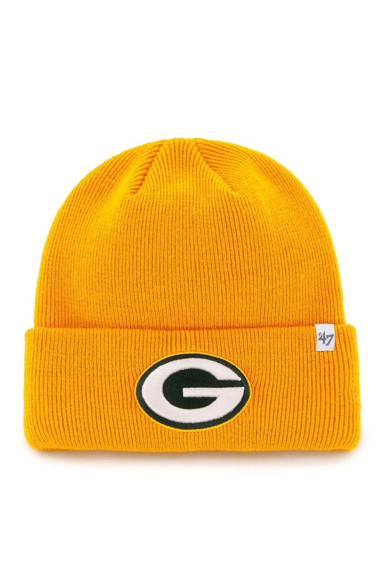 '47 Men's '47 Gold Green Bay Packers Secondary Basic Cuffed Knit Hat, Main, color,