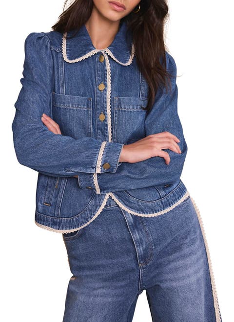 Lace Trim Denim Jacket