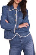 MINT VELVET Lace Trim Denim Jacket