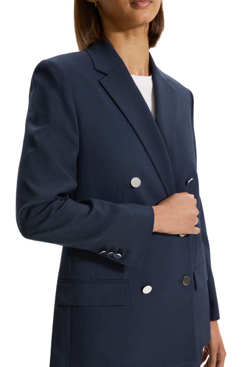 Oxford Boxy Double Breasted Jacket, Alternate, color, NOCTURNE NAVY