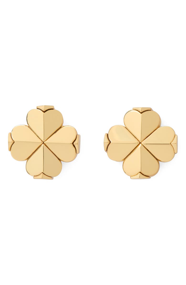 Kate Spade New York spade flower stud earrings, Main, color, Gold.