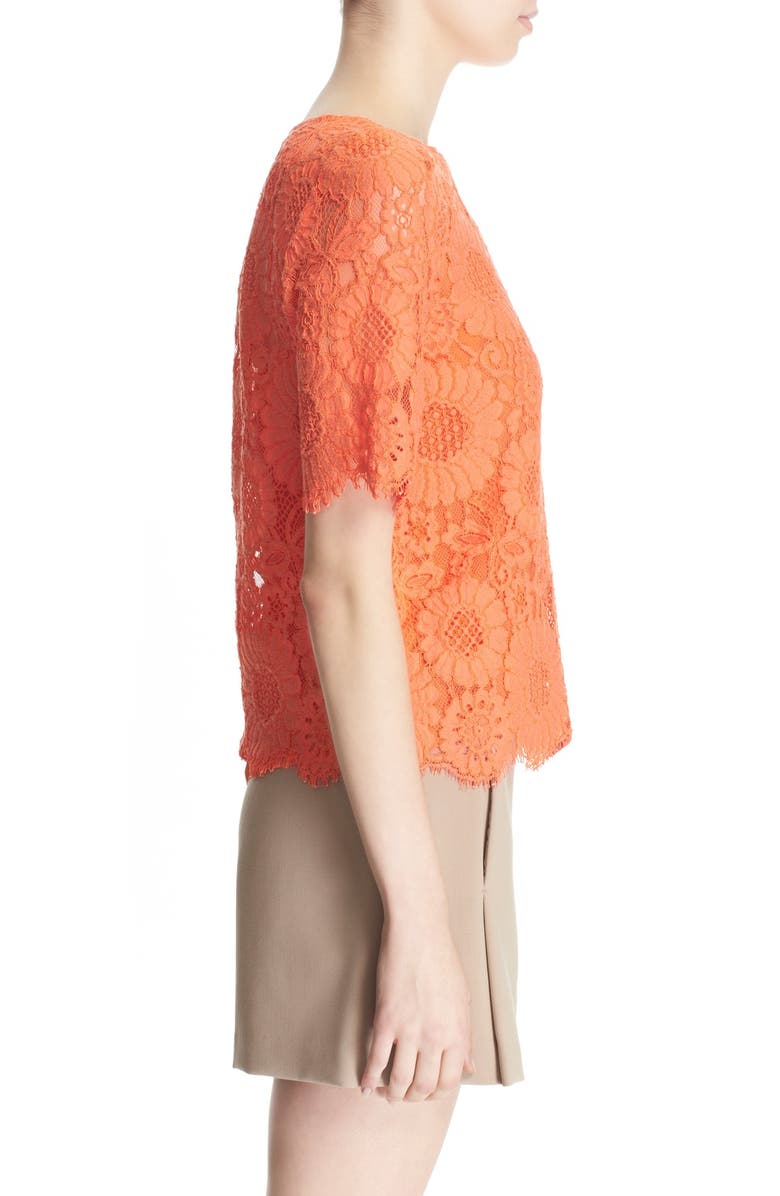 Trina Turk 'Janson' Short Sleeve Lace Top, Alternate, color, 