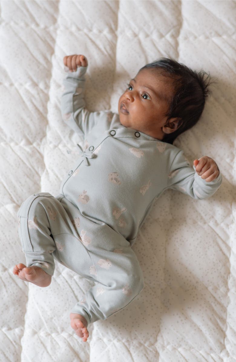 Pehr Littles Snap Front Organic Cotton Romper, Alternate, color, Hoppy Bunny