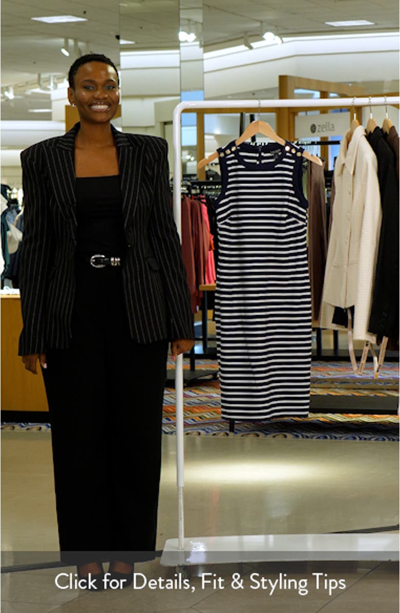 Stripe Ponte Crewneck Dress, sales video thumbnail