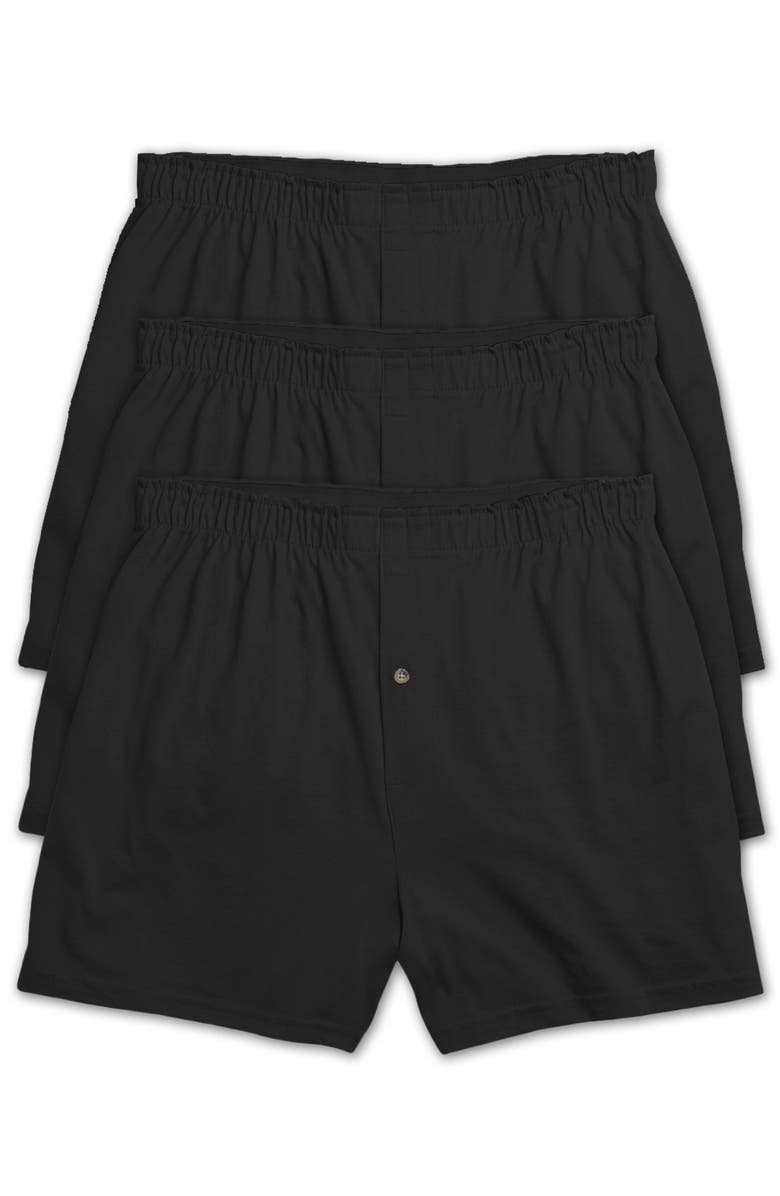 Harbor Bay by DXL Big & Tall 3-pk Solid Knit Boxers, Main, color, 