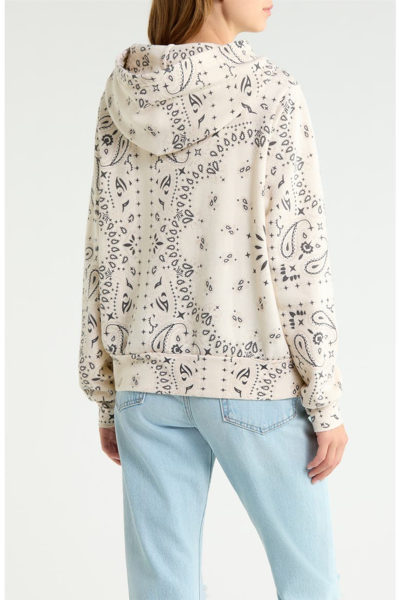 Bandana Front Zip Hoodie, Alternate, color, VINTAGE WHITE