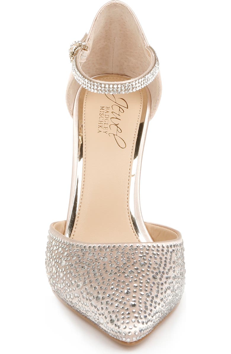 Jewel Badgley Mischka Jailene Ankle Strap Pump, Alternate, color, Champagne Satin