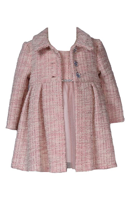 Iris & Ivy Kids' Bouclé Coat & Dress Set in Blush 