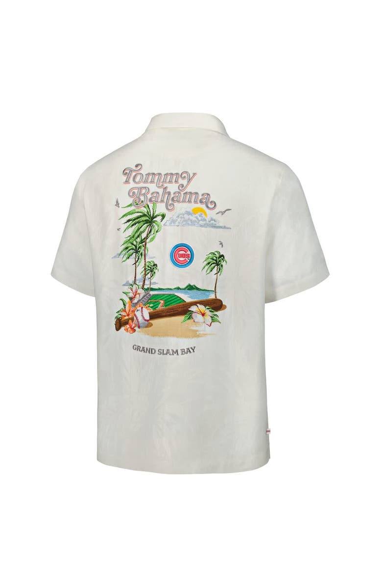 Tommy Bahama Men's Tommy Bahama  White Chicago Cubs Grand Slam Bay Camp Button-Up Shirt, Alternate, color, 