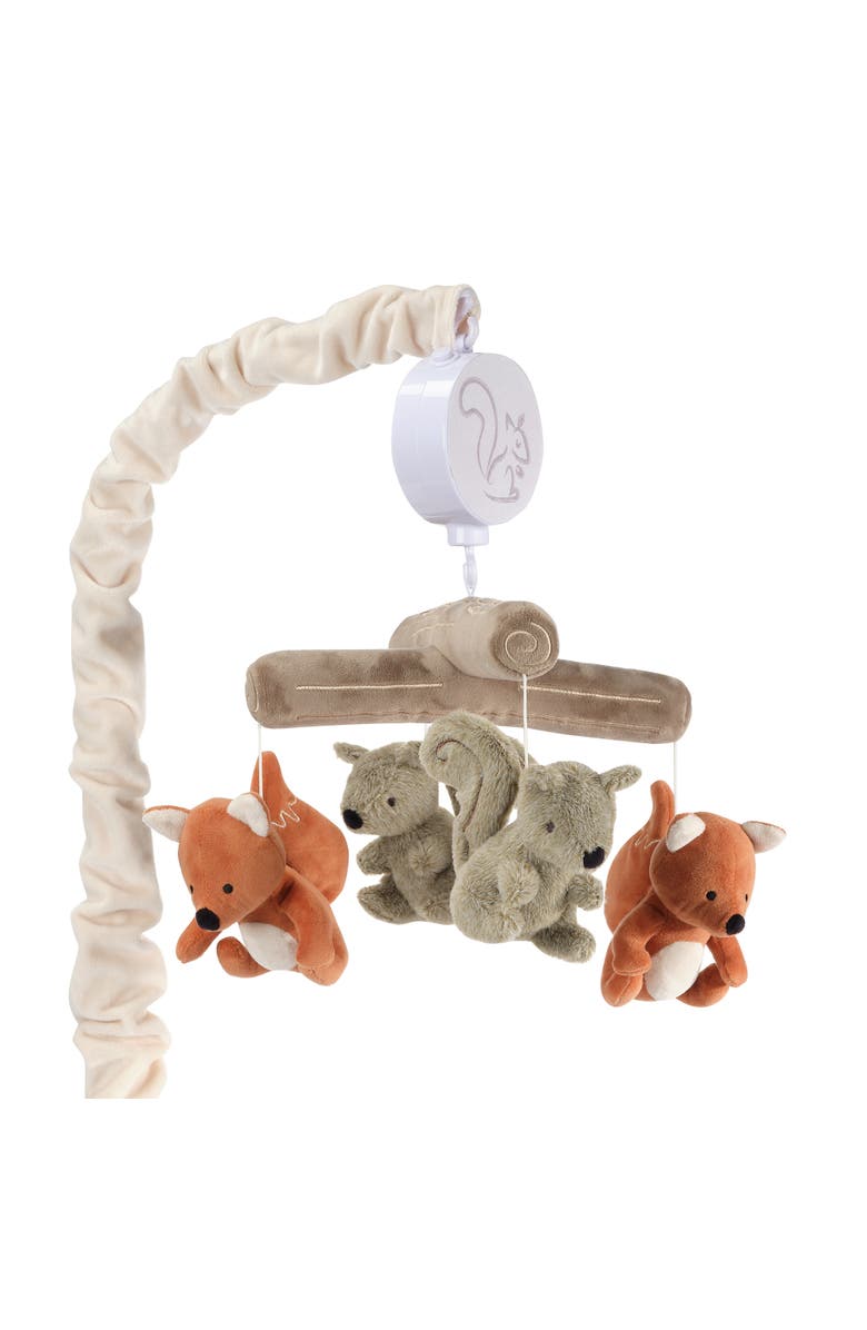 Lambs & Ivy Treetop Fox & Squirrel Woodland Musical Baby Crib Mobile Soother Toy, Main, color, Multicolor
