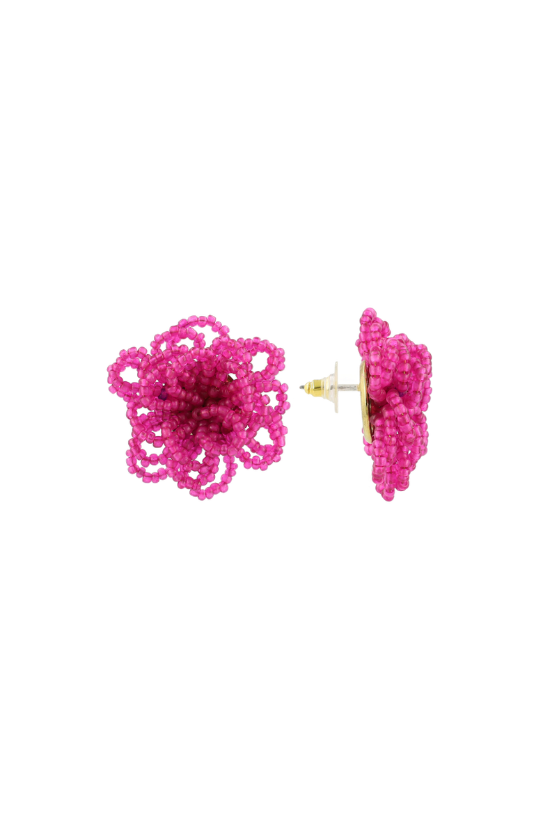 Glassberry Knotted Beaded Statement Earrings in Berry Pink, Main, color, Berry Pink