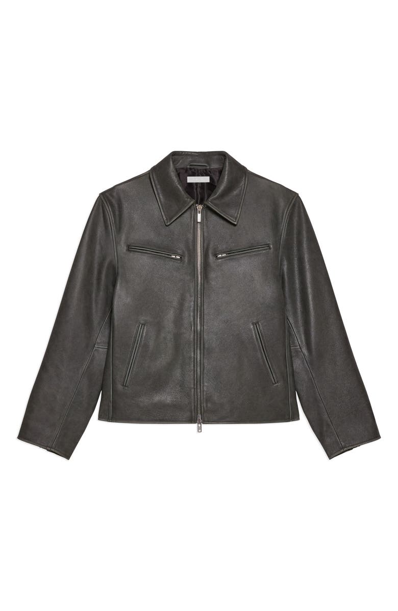 Helmut Lang Distressed Leather Jacket, Alternate, color, Segano