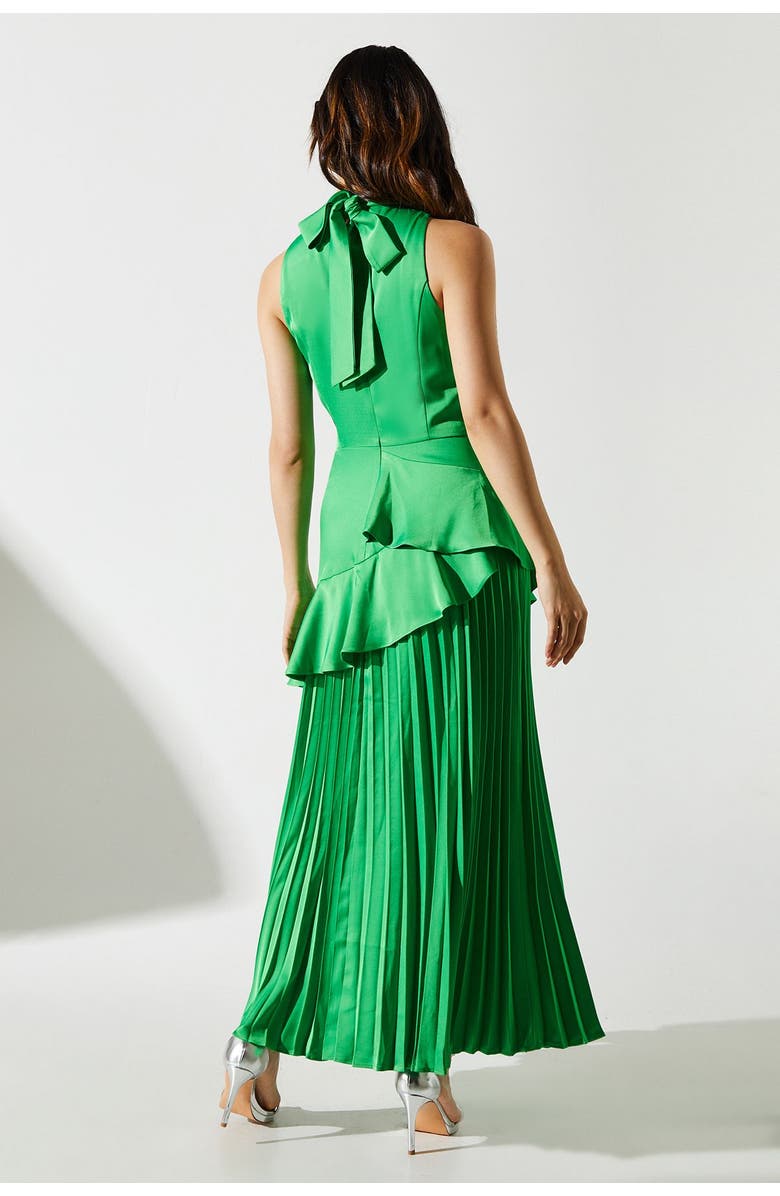 Coast Sleeveless Ruffle Satin Dress, Main, color, Green